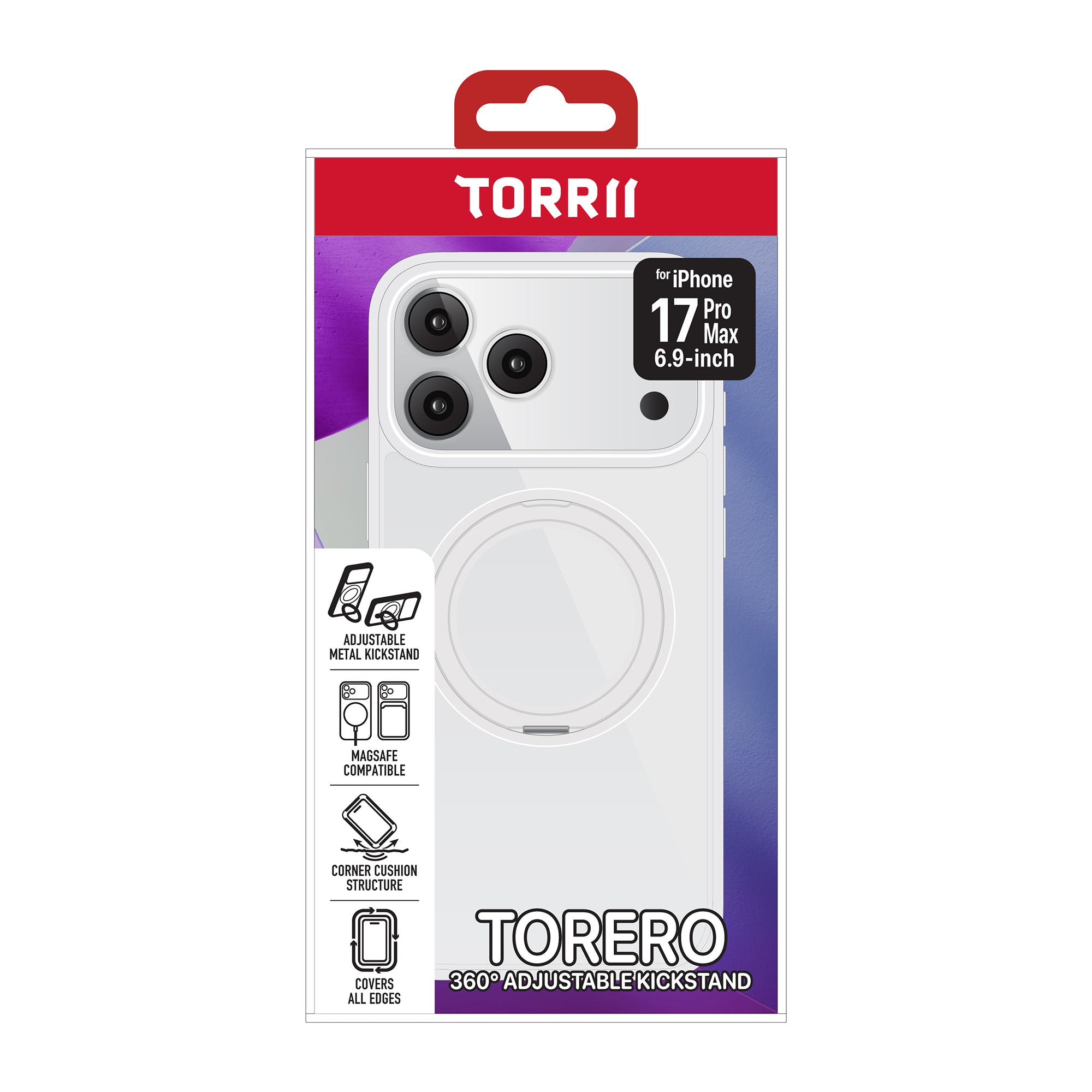 Torrii iPhone 17 Pro Max Torero Magsafe Stand Case - Clear Torrii iPhone 17 Pro Max Torero Magsafe Stand Case - Clear